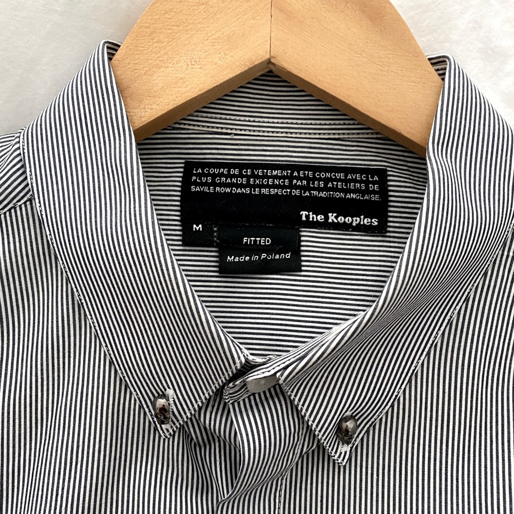 Kooples Striped Dress Shirt with Skull Buttons